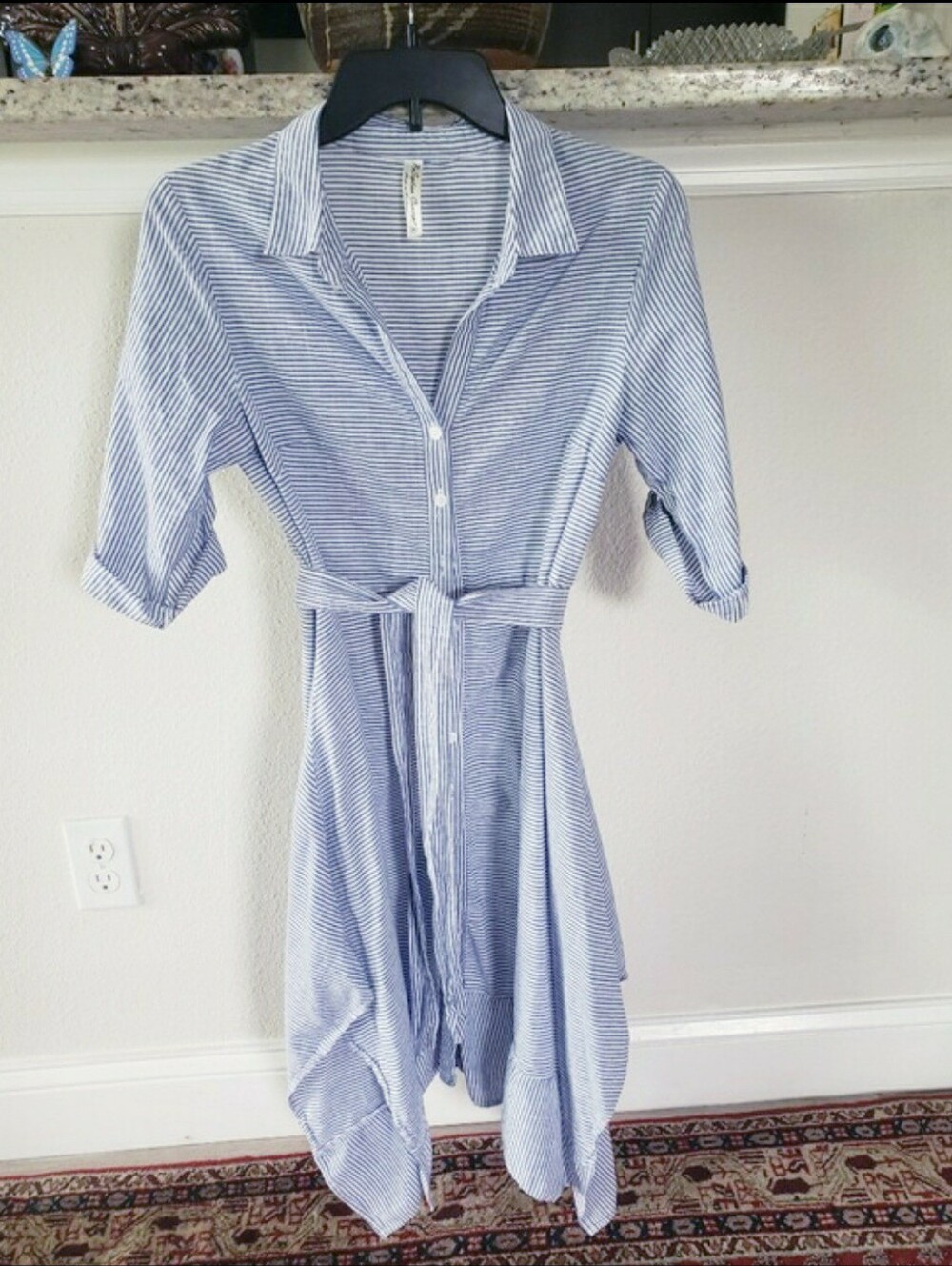 PerSeption Concept Ruffle Asymetrical Hem Shirt Dress M